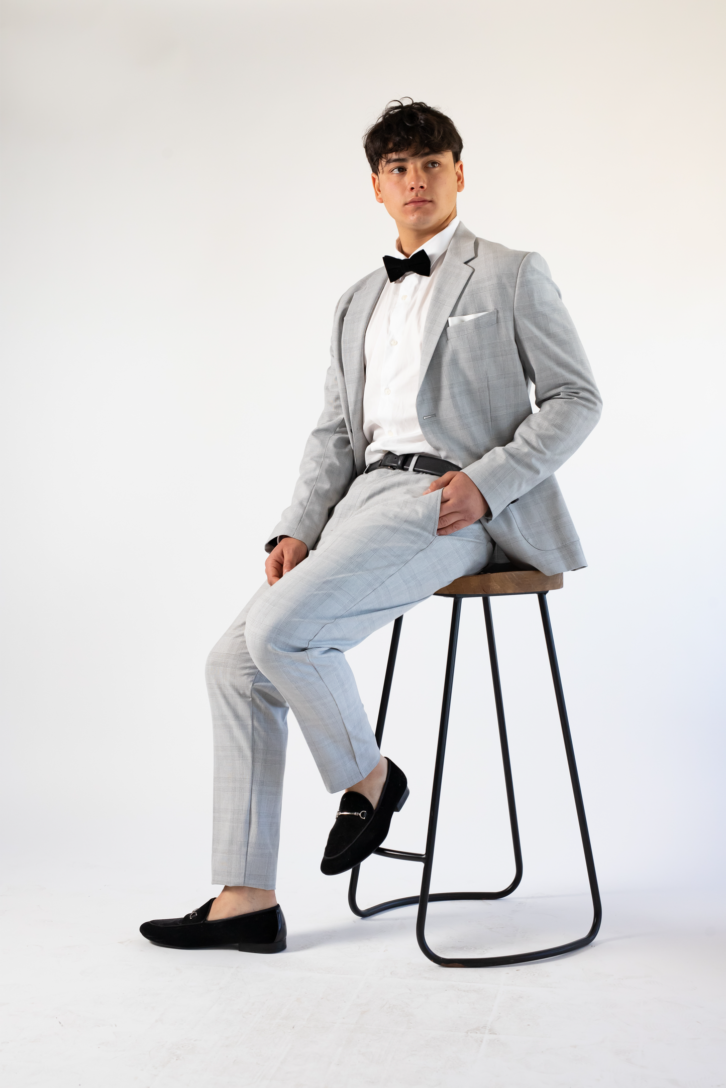 Traje Gris cuadros ZR | Arriendo